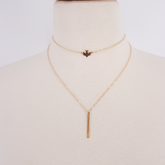 Wildheart Jewelry - Boho Birdie Double Layer Necklace Gold *Buy2Get1*